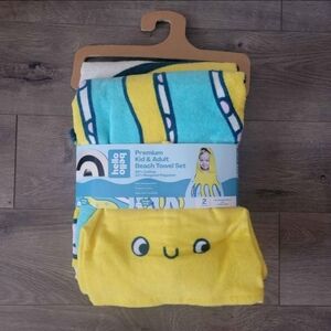 Hello Bello kid & adult matching velour beach towel set NWT